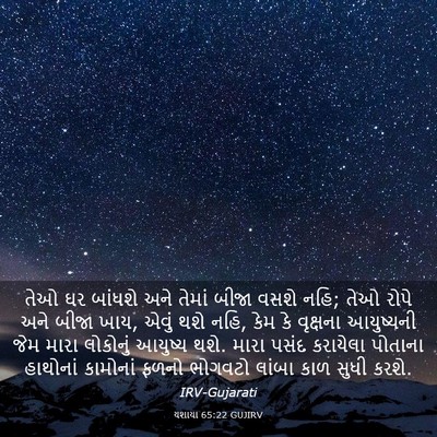 Picture 03 - યશાયા 65:22 GUJIRV - તેઓ ઘર બાંધશે અને - Bible Verse Picture