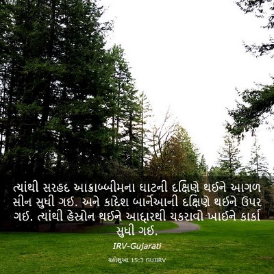 Picture 03 - યહોશુઆ 15:3 GUJIRV - ત્યાંથી સરહદ - Bible Verse Picture