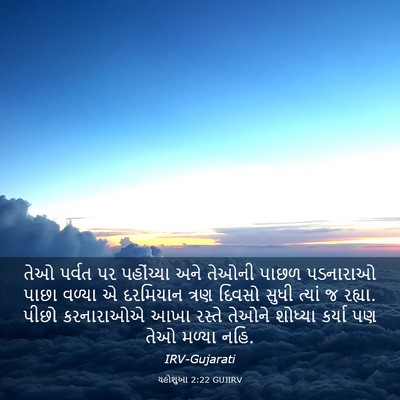 Picture 03 - યહોશુઆ 2:22 GUJIRV - તેઓ પર્વત પર - Bible Verse Picture