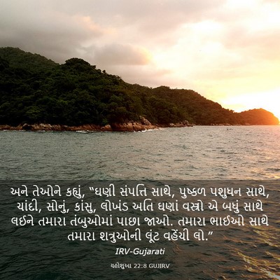 Picture 03 - યહોશુઆ 22:8 GUJIRV - અને તેઓને કહ્યું, - Bible Verse Picture