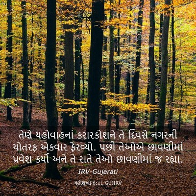 Picture 03 - યહોશુઆ 6:11 GUJIRV - તેણે યહોવાહનાં - Bible Verse Picture