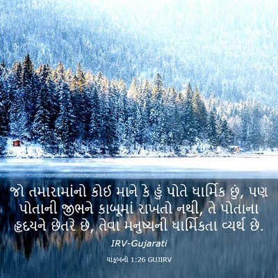 Picture 03 - યાકૂબનો 1:26 GUJIRV - જો તમારામાંનો કોઈ - Bible Verse Picture
