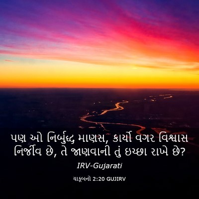 Picture 03 - યાકૂબનો 2:20 GUJIRV - પણ ઓ નિર્બુદ્ધ - Bible Verse Picture