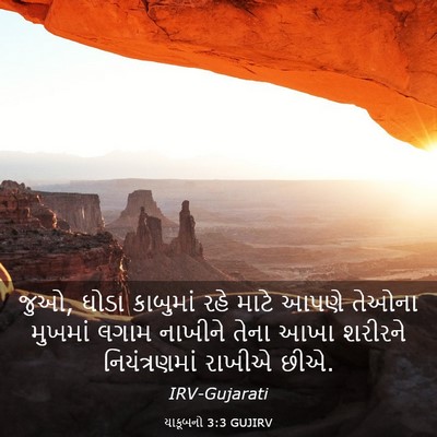 Picture 03 - યાકૂબનો 3:3 GUJIRV - જુઓ, ઘોડા કાબુમાં - Bible Verse Picture