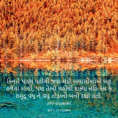 Picture 03 - યૂના 1:13 GUJIRV - કિનારે પાછા - Bible Verse Picture
