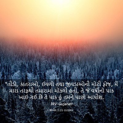 Picture 03 - યોએલ 2:25 GUJIRV - “તીડો, કાતરાઓ, ઈયળો - Bible Verse Picture