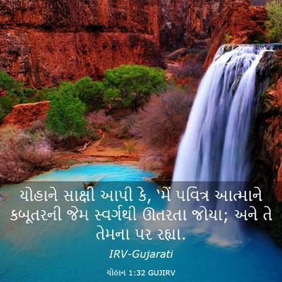 Picture 03 - યોહાન 1:32 GUJIRV - યોહાને સાક્ષી આપી - Bible Verse Picture