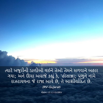 Picture 03 - યોહાન 12:13 GUJIRV - ત્યારે ખજૂરીની - Bible Verse Picture