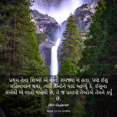 Picture 03 - યોહાન 12:16 GUJIRV - પ્રથમ તેના શિષ્યો - Bible Verse Picture