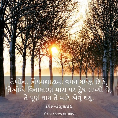 Picture 03 - યોહાન 15:25 GUJIRV - તેઓના - Bible Verse Picture