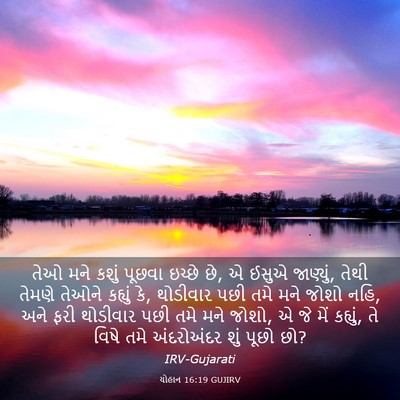 Picture 03 - યોહાન 16:19 GUJIRV - તેઓ મને કશું પૂછવા - Bible Verse Picture