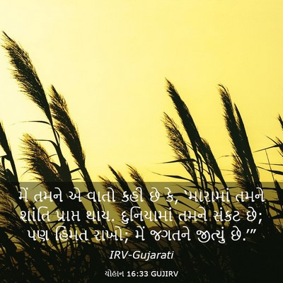 Picture 03 - યોહાન 16:33 GUJIRV - મેં તમને એ વાતો કહી - Bible Verse Picture