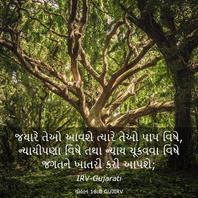 Picture 03 - યોહાન 16:8 GUJIRV - જયારે તેઓ આવશે - Bible Verse Picture