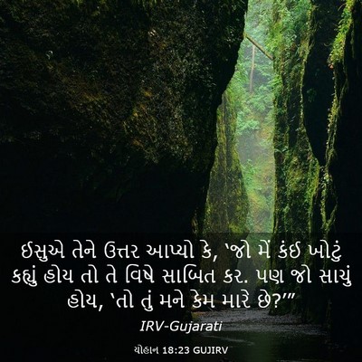 Picture 03 - યોહાન 18:23 GUJIRV - ઈસુએ તેને ઉત્તર - Bible Verse Picture