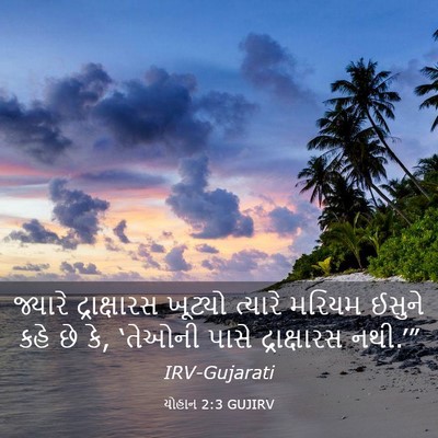 Picture 03 - યોહાન 2:3 GUJIRV - જ્યારે દ્રાક્ષારસ - Bible Verse Picture