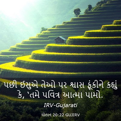 Picture 03 - યોહાન 20:22 GUJIRV - પછી ઈસુએ તેઓ પર - Bible Verse Picture