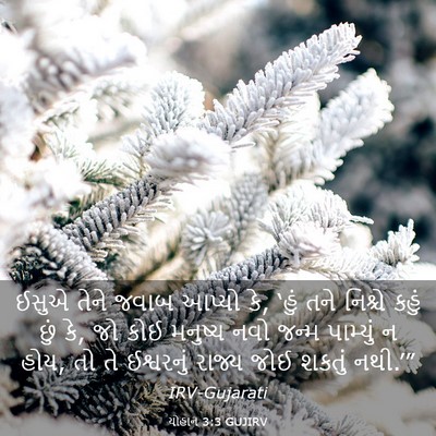 Picture 03 - યોહાન 3:3 GUJIRV - ઈસુએ તેને જવાબ - Bible Verse Picture