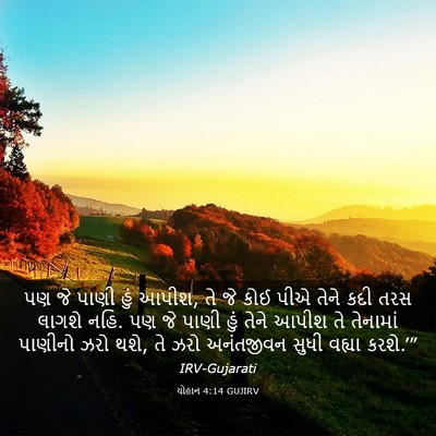 Picture 03 - યોહાન 4:14 GUJIRV - પણ જે પાણી હું - Bible Verse Picture
