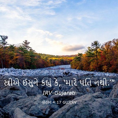 Picture 03 - યોહાન 4:17 GUJIRV - સ્ત્રીએ ઈસુને - Bible Verse Picture