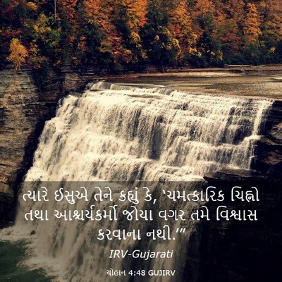 Picture 03 - યોહાન 4:48 GUJIRV - ત્યારે ઈસુએ તેને - Bible Verse Picture