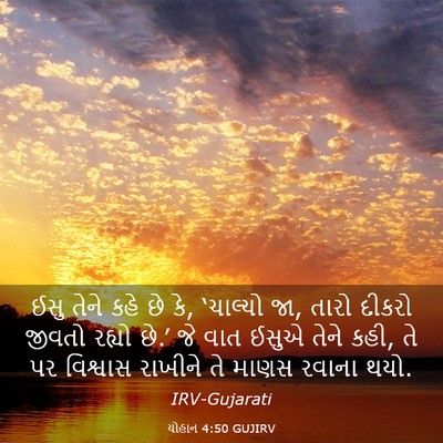 Picture 03 - યોહાન 4:50 GUJIRV - ઈસુ તેને કહે છે કે, - Bible Verse Picture