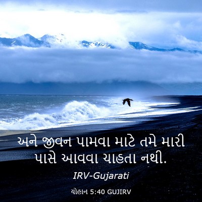 Picture 03 - યોહાન 5:40 GUJIRV - અને જીવન પામવા - Bible Verse Picture