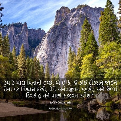 Picture 03 - યોહાન 6:40 GUJIRV - કેમ કે મારા પિતાની - Bible Verse Picture
