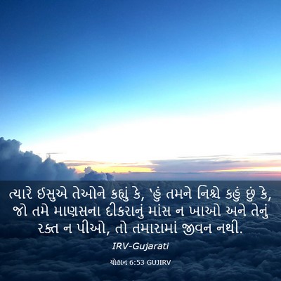 Picture 03 - યોહાન 6:53 GUJIRV - ત્યારે ઈસુએ તેઓને - Bible Verse Picture
