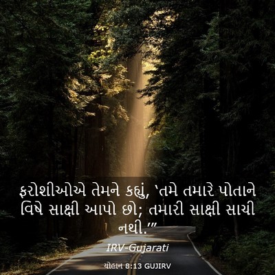 Picture 03 - યોહાન 8:13 GUJIRV - ફરોશીઓએ તેમને - Bible Verse Picture