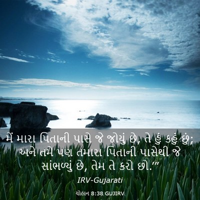 Picture 03 - યોહાન 8:38 GUJIRV - મેં મારા પિતાની - Bible Verse Picture