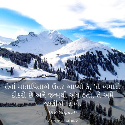Picture 03 - યોહાન 9:20 GUJIRV - તેનાં માતાપિતાએ - Bible Verse Picture