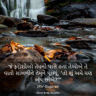 Picture 03 - યોહાન 9:40 GUJIRV - જે ફરોશીઓ તેમની - Bible Verse Picture