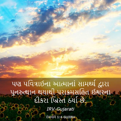 Picture 03 - રોમનોને 1:4 GUJIRV - પણ પવિત્રાઈના - Bible Verse Picture