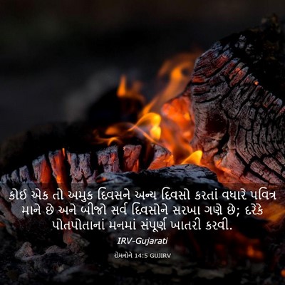 Picture 03 - રોમનોને 14:5 GUJIRV - કોઈ એક તો અમુક - Bible Verse Picture