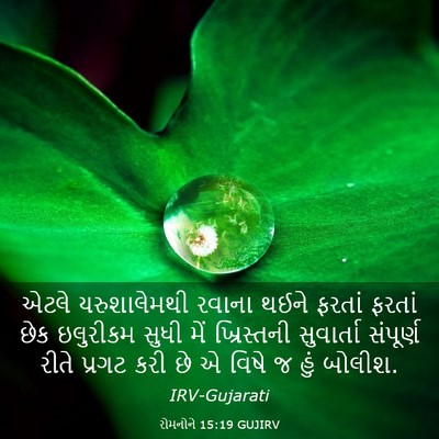 Picture 03 - રોમનોને 15:19 GUJIRV - એટલે યરુશાલેમથી - Bible Verse Picture