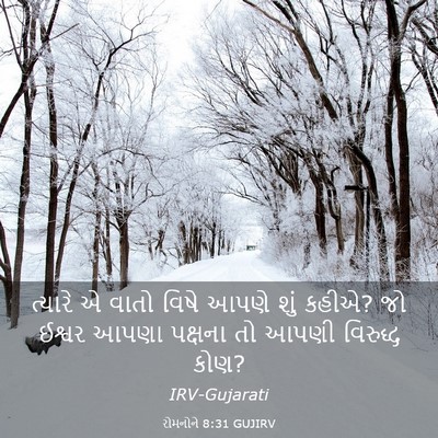 Picture 03 - રોમનોને 8:31 GUJIRV - ત્યારે એ વાતો વિષે - Bible Verse Picture