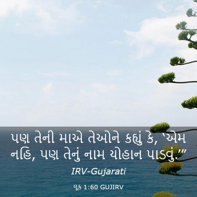 Picture 03 - લૂક 1:60 GUJIRV - પણ તેની માએ તેઓને - Bible Verse Picture