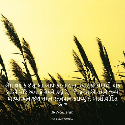 Picture 03 - લૂક 11:27 GUJIRV - એમ થયું કે ઈસુ આ - Bible Verse Picture