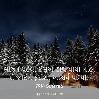 Picture 03 - લૂક 11:38 GUJIRV - ભોજન પહેલાં ઈસુએ - Bible Verse Picture