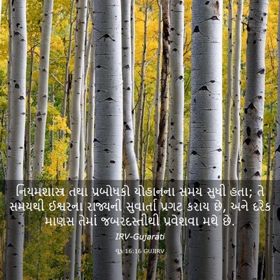 Picture 03 - લૂક 16:16 GUJIRV - નિયમશાસ્ત્ર તથા - Bible Verse Picture