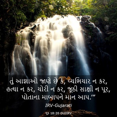 Picture 03 - લૂક 18:20 GUJIRV - તું આજ્ઞાઓ જાણે છે - Bible Verse Picture