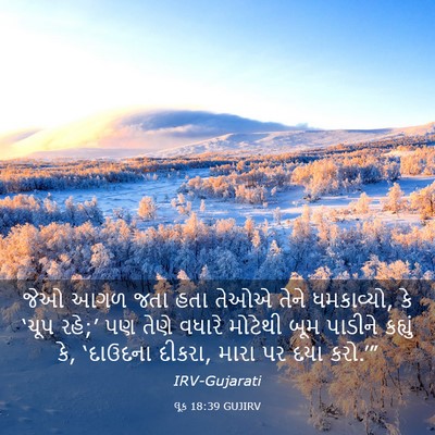 Picture 03 - લૂક 18:39 GUJIRV - જેઓ આગળ જતા હતા - Bible Verse Picture