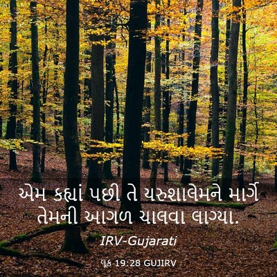 Picture 03 - લૂક 19:28 GUJIRV - એમ કહ્યાં પછી તે - Bible Verse Picture