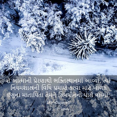 Picture 03 - લૂક 2:27 GUJIRV - તે આત્માની - Bible Verse Picture
