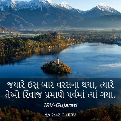 Picture 03 - લૂક 2:42 GUJIRV - જયારે ઈસુ બાર - Bible Verse Picture