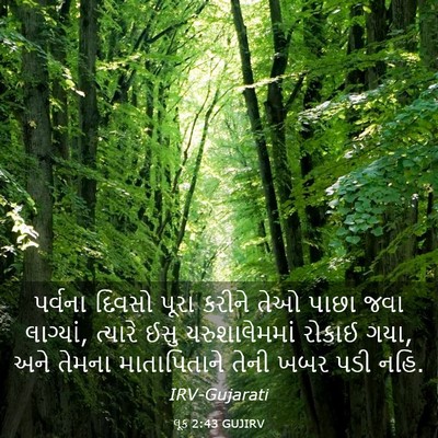 Picture 03 - લૂક 2:43 GUJIRV - પર્વના દિવસો પૂરા - Bible Verse Picture