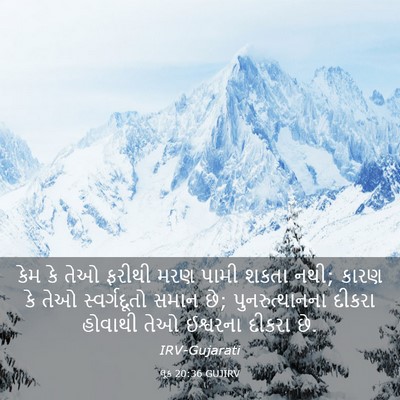 Picture 03 - લૂક 20:36 GUJIRV - કેમ કે તેઓ ફરીથી - Bible Verse Picture