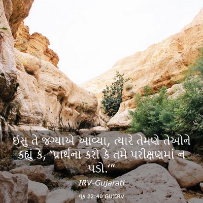 Picture 03 - લૂક 22:40 GUJIRV - ઈસુ તે જગ્યાએ - Bible Verse Picture