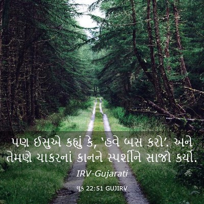Picture 03 - લૂક 22:51 GUJIRV - પણ ઈસુએ કહ્યું કે, - Bible Verse Picture