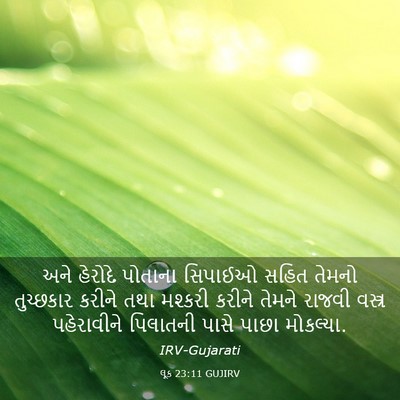 Picture 03 - લૂક 23:11 GUJIRV - અને હેરોદે પોતાના - Bible Verse Picture